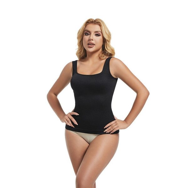 Shapewear bodysuit Seamless waist shaping threaded extended vest belly slimming top for women - Image 3