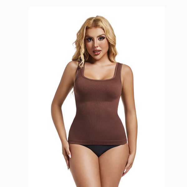 Shapewear bodysuit Seamless waist shaping threaded extended vest belly slimming top for women - Image 5