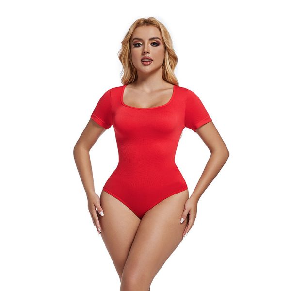 Shapewear Bodysuit Square Neck Waisted Corset Fit Seamless Short Jumpsuit Women's Top